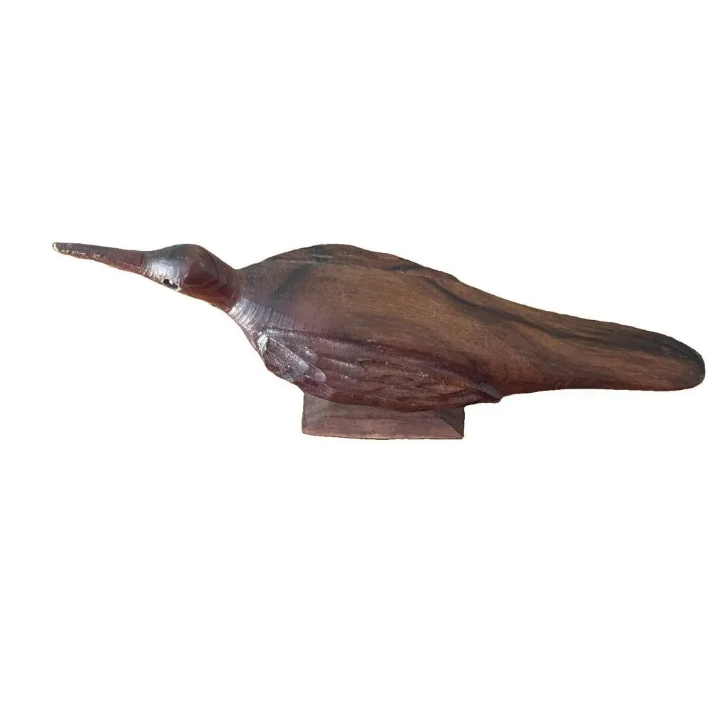 Vintage MCM Mid Century Hand Carved Wood Bird Folk Art Sculpture